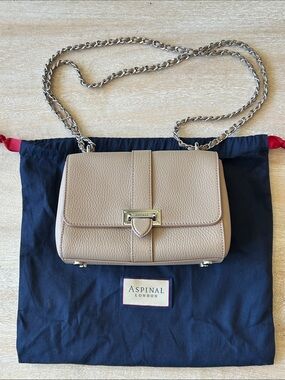 Aspinal of London Lottie Bag in Soft Taupe Pebble